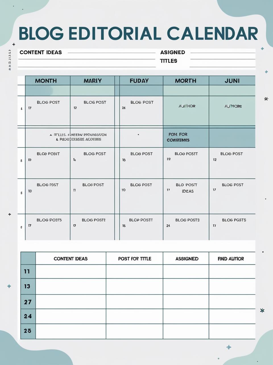 Blog Editorial Calendar Template