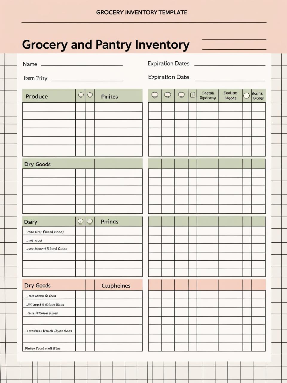 Grocery & Pantry Inventory Template