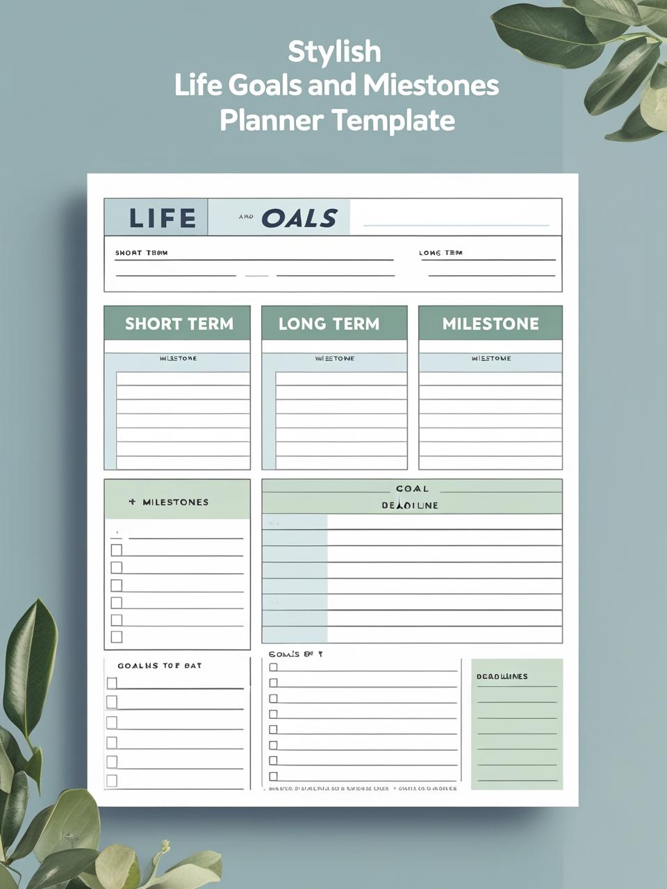 Life Goals & Milestones Planner Template