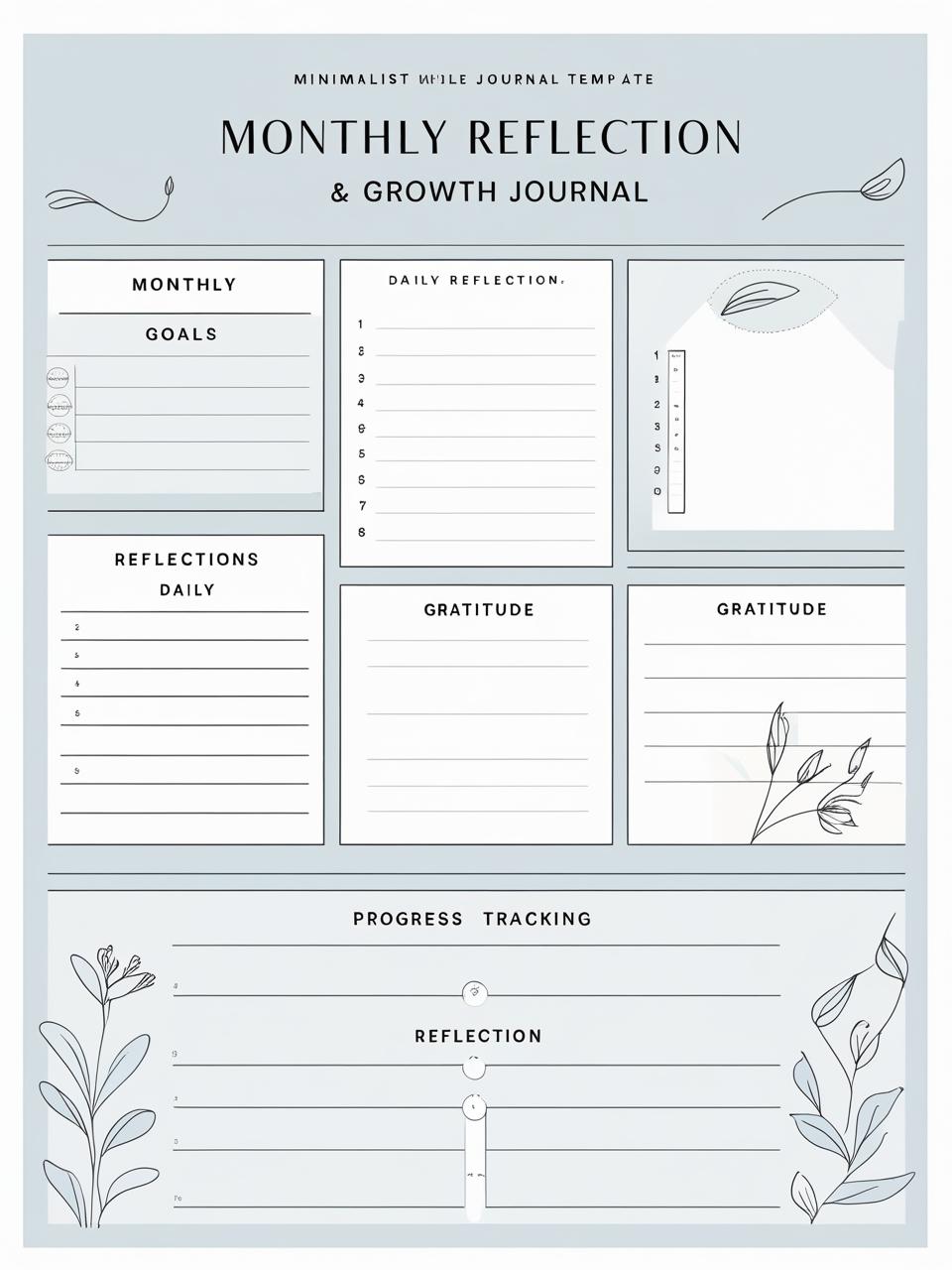 Monthly Reflection & Growth Journal Template