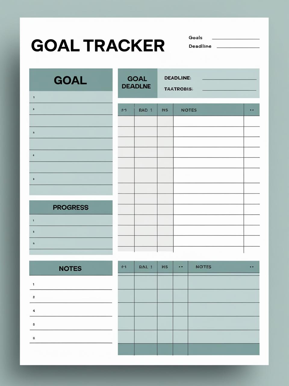 Professional Goal Tracker Template