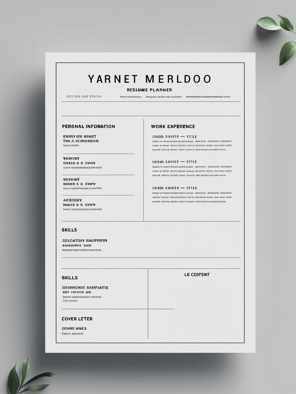 Resume & Cover Letter Planner Template