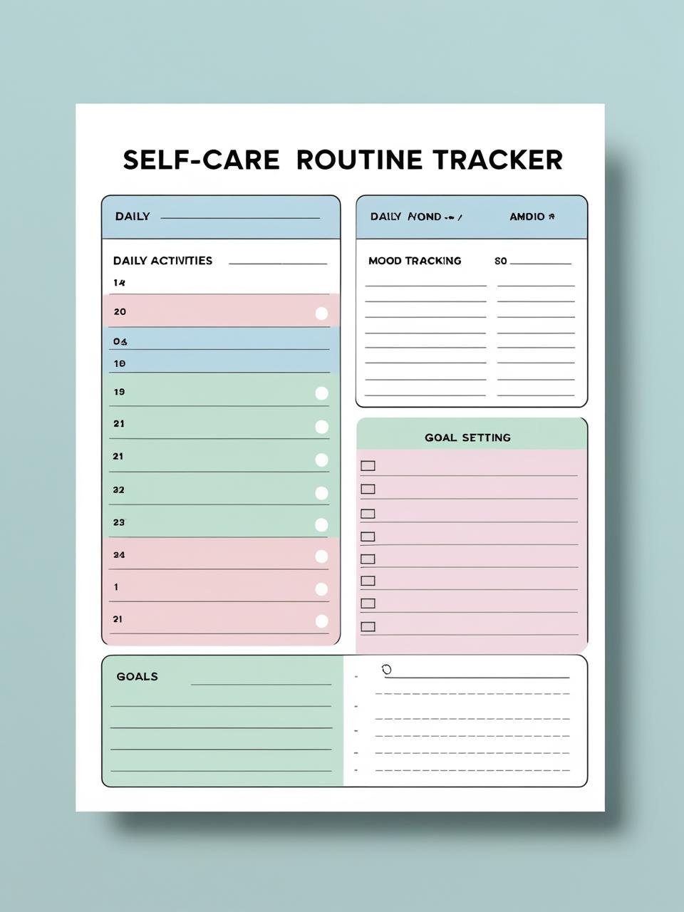 Self-Care Routine Tracker Template